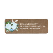 Floral Blooms Burlap-Rücksendeadresse (Vorne)