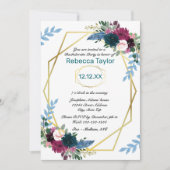 Floral Blooms Mod Vert Aquamarin - Junggeselinnen- Einladung (Vorderseite)