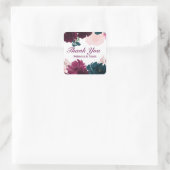 Floral Blooms Plum Danke - Square Sticker (Tasche)