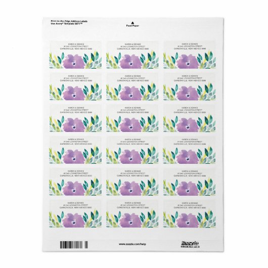 Floral Blossom-Adressetikett Adressaufkleber (Vorne)