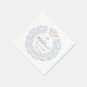 Floral Blue Baby Angel Cross Serviette (Ecke)