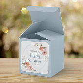 Floral Blue Babydusche Square Sticker