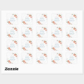 Floral Blue Babydusche Square Sticker (Blatt)
