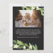 Floral Blue Berries Greenery Frame Happy Holidays Feiertagskarte (Rückseite)