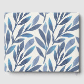 Floral Blue Blätter Airbnb Vacation Rental Gästebuch (Rückseite)