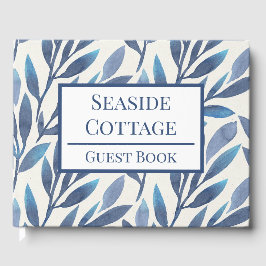 Floral Blue Blätter Airbnb Vacation Rental Gästebuch