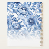 Floral Blue Blume Muster Script-Trauzeugin Planer (Rückseite)