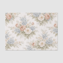 Floral Blue Blush Garden Bouquet Pattern Seidenpapier