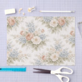 Floral Blue Blush Garden Bouquet Pattern Seidenpapier (Handwerk)