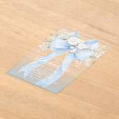 Floral Blue Bow Baby Boy Shower Acryleinladungen (Ablage )