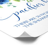 Floral Blue Boy Schnuller Hunt Baby Showspiel Poster (Ecke)