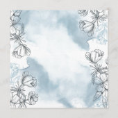 Floral Blue Brautparty Flat Menu Menükarte (Rückseite)