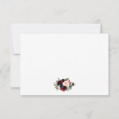 Floral Blue Burgundy Wedding Silver UAWG RSVP Karte (Rückseite)