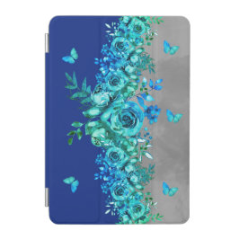 Floral Blue Butterfly Tablet iPad Case iPad Mini Hülle