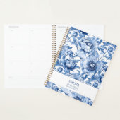 Floral Blue Chinoiserie Blume Custom Bridesmaid Planer (Anzeige)