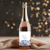 Floral Blue Chinoiserie Bridal Wedding Event Danke Weinetikett