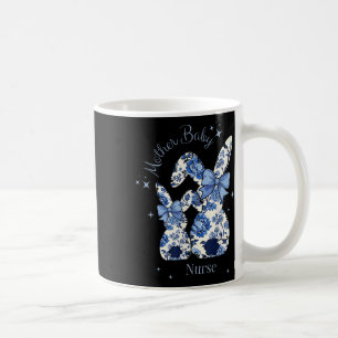 Floral Blue Coquette Bow Bunny Ostermütter Baby Kaffeetasse