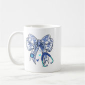Floral Blue Coquette Bow Nurse Stethoscope Medical Kaffeetasse (Links)