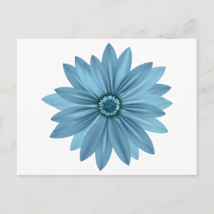 Floral Blue Daisy Blume Daisies Postkarte