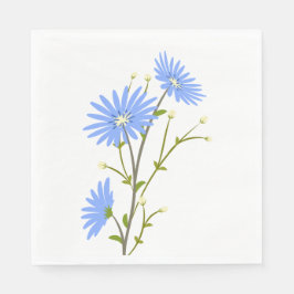 Floral Blue Daisy Blume Wedding Party Daisies Serviette