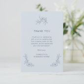 Floral Blue Danke Card (Stehend Vorderseite)