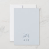 Floral Blue Danke Card (Rückseite)