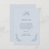 Floral Blue Danke Card (Vorne/Hinten)