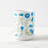 Floral blue folk art pattern kaffeetasse (Mittel)