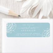 Floral Blue Future Frau Wedding Rücksendeadresse (Insitu)