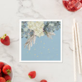 Floral Blue Gold Elegante Serviette (Beispiel)