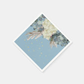 Floral Blue Gold Elegante Serviette (Ecke)
