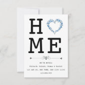 Floral Blue Heart New Home Announcement Ankündigung (Vorderseite)