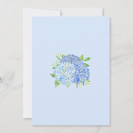 Floral Blue Hydrangea Bouquet Brautparty Brunch Einladung (Rückseite)