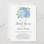 Floral Blue Hydrangea Bouquet Brautparty Einladung (Vorderseite)