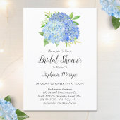 Floral Blue Hydrangea Bouquet Brautparty Einladung