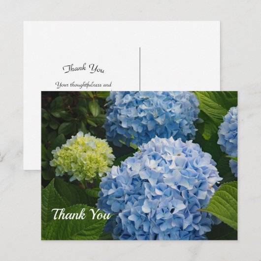 Floral Blue Hydrangea Foto Vielen Dank Postkarte (Vorne/Hinten)