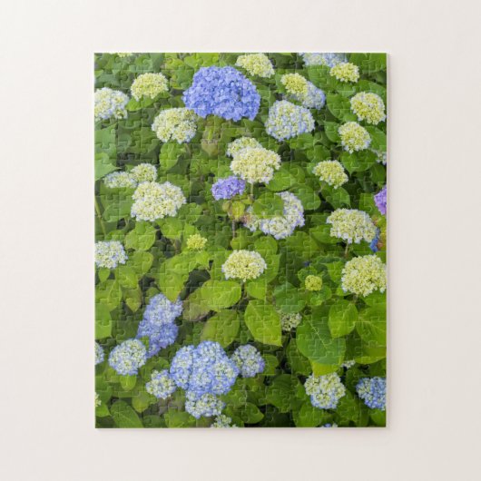 Floral Blue Hydrangea Nature Foto Puzzle (Vertikal)