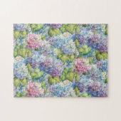Floral Blue Hydrangea Pattern Puzzle (Horizontal)
