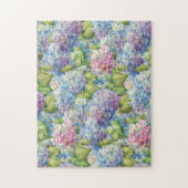 Floral Blue Hydrangea Pattern Puzzle (Vertikal)