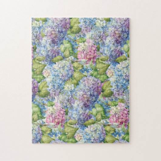 Floral Blue Hydrangea Pattern Puzzle (Vertikal)
