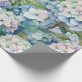 Floral Blue Hydrangea Wassercolor Geschenkpapier (Ecke)
