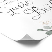 Floral Blue Hydrangea Wedding Guest Book Sign Poster (Ecke)