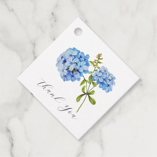 Floral Blue Hydrangea Wedding Vielen Dank Geschenkanhänger (Vorderseite)
