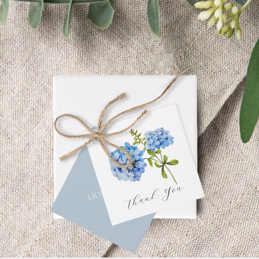 Floral Blue Hydrangea Wedding Vielen Dank Geschenkanhänger