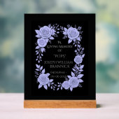 FLORAL BLUE. IN LOVING MEMORY KEEPSAKE, ACRYLSCHILD (Neutral)