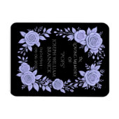 FLORAL BLUE. IN LOVING MEMORY KEEPSAKE, CARD MAGNET (Horizontal)