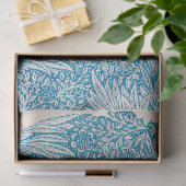 Floral Blue Marigold Ephemera Dekoupage Pattern Seidenpapier (Geschenk)