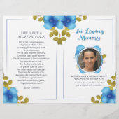 Floral Blue Memorial oder Beerdigung Service Progr (Vorderseite)