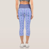 Floral Blue Pattern Capri Leggings (Rückseite)