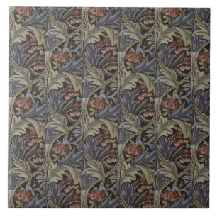 Floral Blue Pink Vintag William Morris Bluebell Fliese